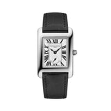 Frederique Constant Classics Carree Small Seconds quadrante argentato numeri romani cinturino pelle nera FC-235S2C6