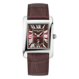 Frederique Constant Classics Carrée Small Seconds quadrante bordeaux numeri romani, cinturino pelle marrone FC-235BRG2C6