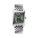Frederique Constant Classics Carree Small Seconds quadrante verde British racing green bracciale acciaio numeri romani FC-235GR2C6B