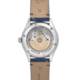 Frederique Constant Classics Elegance Luna fondello trasparente con movimento automatico calibro FC-331 e cinturino pelle blu FC-331MPWND3B6