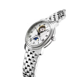 Frederique Constant Classics Heart Beat Moonphase Date vista laterale, apertura heart beat e corona in acciaio FC-335MC4P6B2