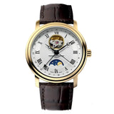 Frederique Constant Classics Heart Beat Moonphase Date quadrante argentato guilloché, cassa oro giallo, cinturino pelle marrone FC-335MC4P5