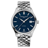 Frederique Constant Classics Index Automatic quadrante blu opaco con indici applicati, bracciale acciaio FC-303NN5B6B