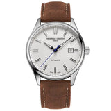 Frederique Constant Classics Index Automatic quadrante argentato opaco con cinturino pelle marrone nabuk FC-303NS5B6