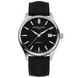 Frederique Constant Classics Index Automatic quadrante nero opaco con indici applicati e cinturino pelle nera FC-303NB5B6