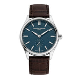 Frederique Constant Classics Index Small Seconds Automatic quadrante blu granulato cinturino pelle marrone FC-530G3B6