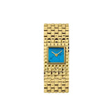 Frederique Constant Classics Manchette quadrante turchese azzurro con bracciale dorato motivo Clou de Paris FC-200TU1MC5B