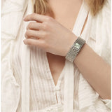 Frederique Constant Classics Manchette indossato su polso donna bracciale acciaio Clou de Paris quadrante verde menta FC-200GR1MC6B