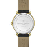 Frederique Constant Classics Moneta Moonphase fondello in acciaio con incisione vetro zaffiro e cinturino pelle coccodrillo FC-206S3S5