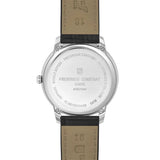 Frederique Constant Classics Moneta Moonphase fondello in acciaio inciso con vetro zaffiro e cinturino pelle nera FC-206B3S6