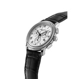 Frederique Constant Classics Quartz Chronograph vista laterale cassa acciaio con pulsanti cronografo e corona FC-292MC4P6