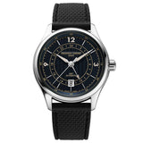 Frederique Constant Classics Runabout Automatic GMT quadrante blu notte con indici arabi e cinturino gomma nera FC-350RN5B6