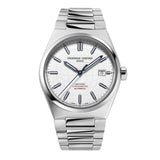 Frederique Constant Highlife Automatic Cosc quadrante argentato con motivo globo, bracciale acciaio inossidabile FC-303S3NH26B