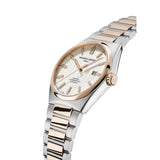 Frederique Constant Highlife Automatic Cosc vista laterale bracciale bicolore acciaio e oro rosa, corona con logo FC-303V4NH2B