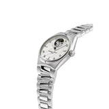 Frederique Constant Highlife Ladies Automatic Heart Beat vista laterale cassa acciaio e quadrante open heart FC-310SD2NH6B