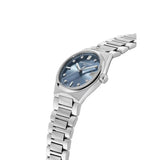 Frederique Constant Highlife Ladies Quartz vista laterale cassa acciaio 31mm quadrante azzurro con indici diamante FC-240LND2NH26B