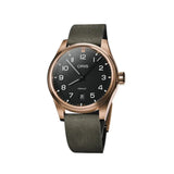 Oris Orologio da Polso ProPilot Bronze quadrante nero con cassa in bronzo e cinturino pelle scamosciata verde 01 733 7805 3164-07 6 20 22BRLC