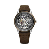 Raymond Weil Freelancer RW1212 Skeleton automatico cassa acciaio con lunetta bronzo, quadrante grigio scheletrato cinturino pelle marrone 2785-SBC-60000