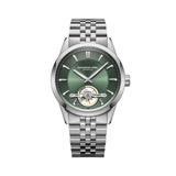 Raymond Weil Freelancer RW1212 quadrante verde con apertura bilanciere a ore 6, bracciale acciaio satinato 2781-ST-52051