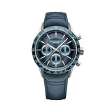Raymond Weil Freelancer Tri-Compax Chronograph automatico quadrante blu con cinturino pelle blu e lunetta ceramica 7741-SC3-50021