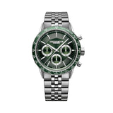 Raymond Weil Freelancer Tri-Compax Chronograph automatico quadrante verde con bracciale acciaio e lunetta ceramica 7741-ST7-52021