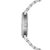 Raymond Weil Millesime Central Seconds vista laterale cassa acciaio con corona incisa monogramma RW 2925-ST-60001