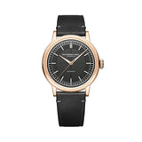 Raymond Weil Millesime Central Seconds orologio automatico quadrante grigio a settori, cassa PVD oro rosa, cinturino pelle nero 2925-PC5-60001