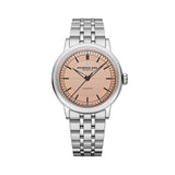 Raymond Weil Millesime Central Seconds quadrante salmone a settori, bracciale acciaio inossidabile automatico 2925-ST-80001