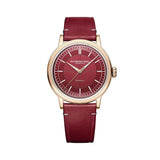 Raymond Weil Millesime Central Seconds quadrante rosso uva cassa PVD oro rosa cinturino pelle vitello 2925-PC5-45001
