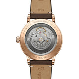 Raymond Weil Millesime Moonphase fondello in vetro zaffiro con movimento automatico calibro RW4280 e rotore a W, cassa oro rosa 2945-PC5-70001