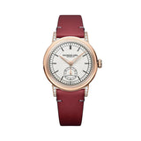 Raymond Weil Millesime Small Seconds automatico quadrante crema cassa oro rosa con diamanti cinturino pelle rosso 2130-C5S-64001