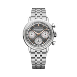 Raymond Weil Millesime Tri-Compax Chronograph quadrante antracite reverse panda bracciale acciaio automatico 7765-ST-60651