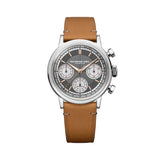 Raymond Weil Millesime Tri-Compax Chronograph quadrante antracite reverse panda cinturino pelle cammello 7765-STC-60651