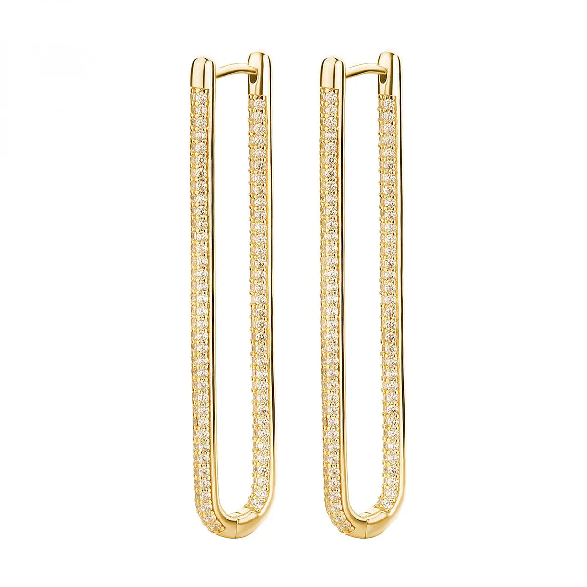 Boucles d'Oreilles Chainette Laiton Doré et Cube en Céramique LES