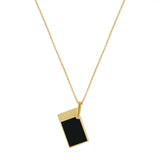 St Dupont Collana Laccato vista frontale pendente accendino lacca nera con punta diamante e catena oro K27077CH