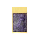 St Dupont Accendino Ligne 2 Stone Of Fortune vista posteriore pannello charoite viola e finitura oro giallo C16100