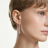 Swarovski Orecchini Matrix indossati, pendenti con cristalli sfumati pastello rosa viola e giallo 5751195