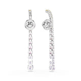Swarovski Orecchini Matrix vista posteriore dettaglio montatura placcata rodio e incastonatura zirconi 5751195