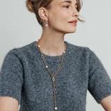 Ti Sento Silver and Zirconia Lariat Necklace