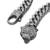 ZANCAN Bracciale Groumette Argento Brunito Chiusura Tigre dettaglio