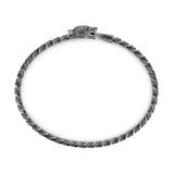 ZANCAN Bracciale Groumette Argento Brunito Chiusura Tigre lato