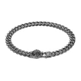 ZANCAN Bracciale Groumette Argento Brunito Chiusura Tigre