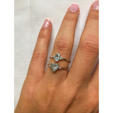 Anello Donna Con Pietra in Oro Bianco con Diamante COMETE Colore Azzurro ANQ 291Variante 2