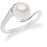 Anello Donna Perla in Oro Bianco con Diamante COMETE ANP 380