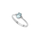 Anello Donna Con Pietra in Oro Bianco con Diamante COMETE Colore Azzurro ANQ 291Variante 1