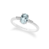 Anello Donna Con Pietra in Oro Bianco con Diamante COMETE Colore Azzurro ANQ 296Variante 1