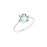Anello Donna Con Pietra in Oro Bianco con Diamante COMETE Colore Azzurro ANQ 306Variante 1
