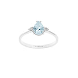 Anello Donna Con Pietra in Oro Bianco con Diamante COMETE Colore Azzurro ANQ 307Variante 1