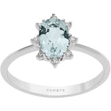 Anello Donna Centrale Con Contorno in Oro Bianco COMETE Colore Azzurro ANQ 299Variante 1