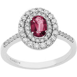 Anello Donna Centrale Con Contorno in Oro Bianco COMETE Colore Rosso ANB 2418Variante 1